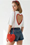 Women's White Red Oversized T-Shirt with Heart Cutout on the Back Tsh-19001007 - 5