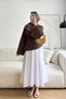 Women's Long Bat Sleeve Hijab Asymmetrical Cut Waist-Tie Stylish Tunic Shirt - 2