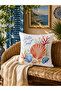 غطاء وسادة مطبوع بنمط صدف البحر والمرجان مقاس 43x43 سم - 5