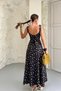 Women's Black Back Tie Detailed Floral Patterned Stylish Summer Dress - 2