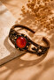 Women's Carnelian Stone Copper Bracelet with Leaf Figure, Authentic Design, Adjustable Stylish Bracelet - 3