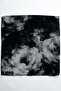 Women's Black Gray Floral Patterned Organic Cotton Soft Scarf - 2