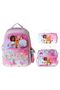Triple Primary School School Bag Set - Turquoise - Pink - Butterfly Printed - Girls - Setwg-W6074A - 2