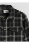 Black Regular Fit Checkered Men's Shirt Jacket - 6