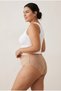 New Season Premium Large Size Lace Laser Tulle Detailed Stylish Brazilian Panties Beige 3-Pack - 5