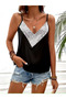 Women's Rope Strap V-Neck Pulpayet Detailed Sandy Silver Blouse - 2
