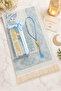 Special for Father's Day: My Dear Dad Embroidered Prayer Rug Set with Prayer Beads, Blue - 2