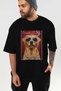 For Dog Lovers 51 Front Dog Printed Black Oversize T-Shirt 100% Cotton Unisex Dog Lover Premium Design - 7