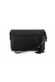 Men's Black Genuine Leather Zippered Multi-Compartment Handbag - 8