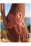 Floral Detailed Crochet Beach Dress Brown Summer Dress - 2