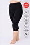 Women's Black Plus Size Underwear Capri Leggings - 90% Cotton - 4