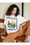 Women / Girls White Oversize T-Shirt Mountain Printed