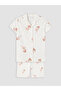 Esvab • Modern & Distinctive Shirt Roba Collar Girls' Capri Pajama Set - 2