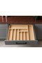54X39 cm Cutlery Drawer Organizer |   Natural Wooden Kitchen Organizer |   Cutlery and Serving Utensils - 2