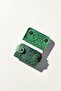Green Leather Card Holder Small Size Shawl Patterned Gift Card Holder for Men and Women - 3