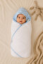 Blue Hedgehog Patterned Cotton Baby Swaddle