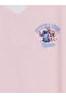 Xside Pink Stitch Printed 100% Cotton Oversize Women's T-Shirt - 8
