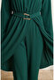 Elastic Waist Belted Hijab Double Set 2279-01 Emerald Green - 4