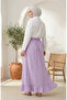 Elastic Waist Polka Dot Patterned Skirt 0312-03 Lilac - 5