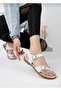Women's White Flip-Flop Double Buckle Ankle Comfortable Sole Sandals
