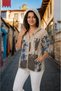 Women's 4/3 Capri Sleeve Hooded Italian Style Zippered Cotton Thin Fabric Jacket - 3