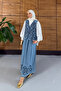 Women's Beaded Embroidered Vest Skirt Denim Set - 3