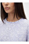 Blue Ruffled High Neck Patterned Belted Dress - 3