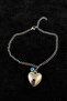 Silver Color Heart Evil Eye Extension Chain Steel Anklet - 3225 - 4