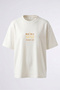 Tatil Gozlugu Design Back Printed Cotton White Oversize T-Shirt