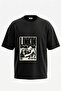 Linkin Park Design Back Printed Cotton Black Oversize T-Shirt