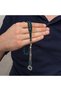 Blue Crimped Amber Prayer Beads with Metal Tassels - 4