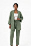 Premium Wrinkled Fabric Casual Cut Kimono Jacket Double Set - 6