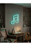 Buz Mavisi Müzik Notası LED Neon Tablo | Aydınlatmalı Müzik Temalı Duvar Dekoru