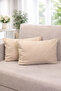 Double-Sided Duck Linen, Light Brown Waist Cushion Cover, 2 Pieces - 2