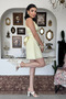 Women's Square Neck Belt Detailed Plaid Patterned Mini Dress Casual Stylish Summer Dress - 6