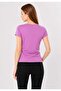 Women's V-Neck Cotton Basic T-Shirt Pink - 2