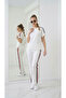 Women's colorful striped crew neck short sleeve top and pocketed modal pant set - 6