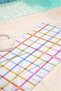 Plaid Striped Colorful Modern Beach Towel - Minimalist Pastel Checkered Quick-Dry Microfiber Towel - 2
