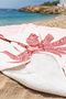 Palm Tropical Striped Beach Towel - Modern Bohemian Pink White Quick Dry Microfiber Towel - 3