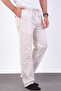 Men's Baggy Fit Linen Fabric Elastic Waist Comfortable Cut Pants - 6