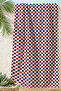 Polka Dot Modern Stylish Beach Towel - Red Navy Blue Geometric Minimalist Quick Dry Beach Cover-Up - 6