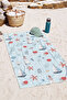 Sea Shell Starfish Marine Beach Towel - Light Blue Nautical Sailing Quick Dry Towel Coverlet