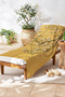 Yellow Floral Beach Towel with Flowers - Modern Design with Bohemian Spring Branches, Quick-Dry Microfiber Towel
