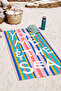 Colorful Striped Summer Themed Beach Towel-Tropical Pastel Pool Sea Bath Quick Drying Seaside Cover-Up - 4