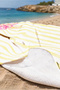 Starfish Striped Marine Beach Towel - Yellow and White Modern Summer Quick-Dry Microfiber Towel - 3