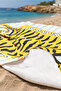 Striped Boys' Beach Towel with Tiger Figure - Tropical Yellow Blue Quick-Dry Microfiber Towel - 5