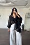 Lace Detailed Asymmetrical Cut Chiffon Kimono - 2