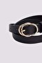 Women's 110cm Black Belt with Gold Buckle - 4