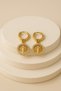 Steel Gold Tree of Life Figured Zircon Stone Hoop Earrings - 2