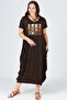 Plus Size Bohemian Butterfly Print Baseni Wide Short Sleeve Dress